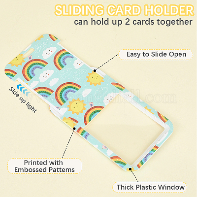 Пластиковый чехол для удостоверения личности с полиэстеровым шнурком AJEW-WH20017-33F-1