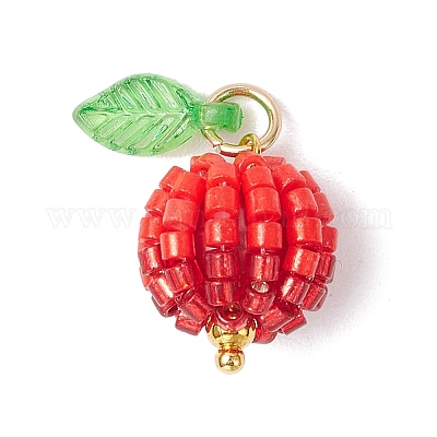 Подвески из стеклянных бусин в виде ягод и фруктов PALLOY-MZ00729-01-1
