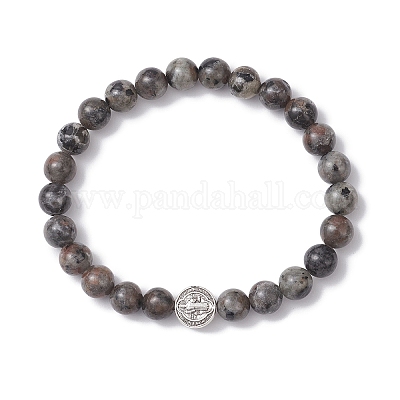 Браслеты из натуральных флуоресцентных бусин сиенита для женщин и мужчин BJEW-JB12371-1