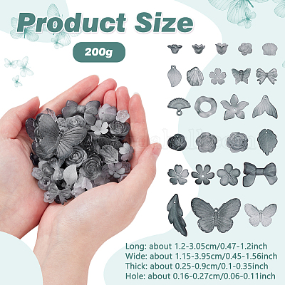 200 г прозрачных акриловых бусин OACR-NB0001-53B-1