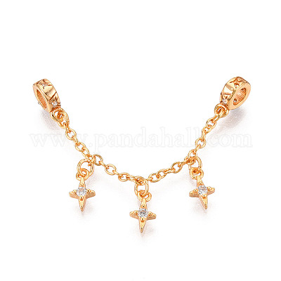 925 удлинитель цепочки из стерлингового серебра с микропаве из прозрачных кубических цирконий STER-N016-54G-1