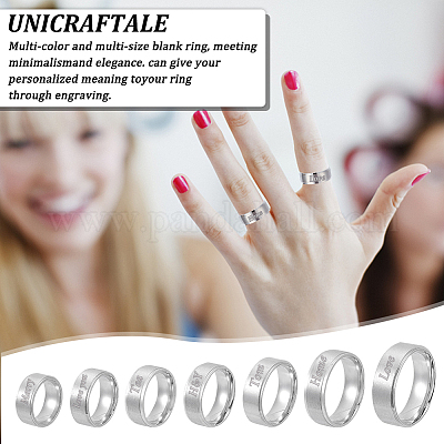 21 шт. набор из 7 колец из нержавеющей стали 201 размера для женщин RJEW-UN0002-80-1