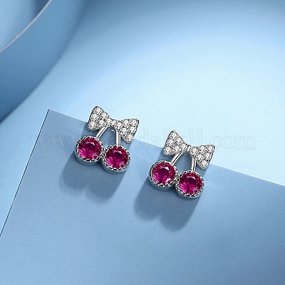 925 стерлинговый серебристый микропроволочный кубический серьги из циркония EJEW-B144-02S-1