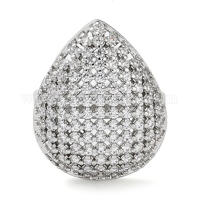 Открытые манжеты из латуни с микропаве из циркония RJEW-K266-14P-1