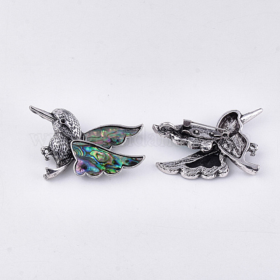 Броши / подвески из ракушек морского ушка / пауа RESI-S376-19-1