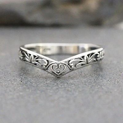 Полые латунные кольца с V-образным узором в форме сердца FS-WGACF43-04-1