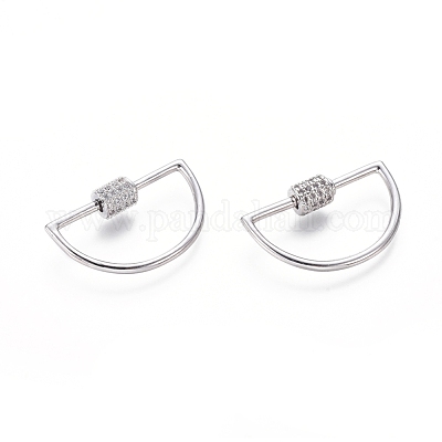 Латунь микропаве кубический цирконий винт карабин подвески с замком ZIRC-I031-14P-1