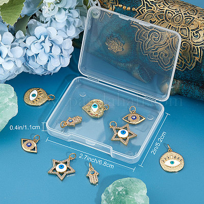 10шт 5 стиля латунные микропаве прозрачные подвески с кубическим цирконием KK-BBC0003-54-1