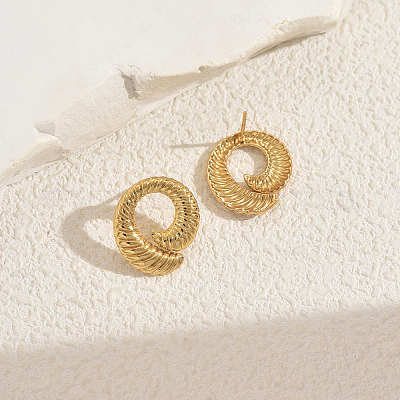 Винтажные спиральные серьги-гвоздики из нержавеющей стали IO3625-1