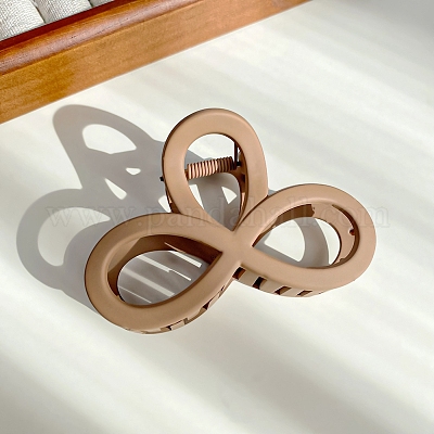 Однотонные пластиковые заколки для волос с полым бантом и большими когтями PW-WG91547-04-1