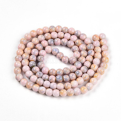 Выпечка окрашенные стеклянные бусины пряди DGLA-N003-8mm-C01-1