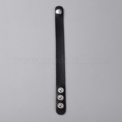 Простой браслет из искусственной кожи с простым шнуром и пряжками из сплава BJEW-WH0017-23E-1