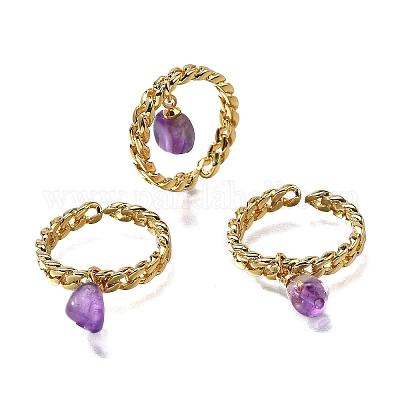 Латунные кольца-манжеты для женщин RJEW-Z085-03G-03-1