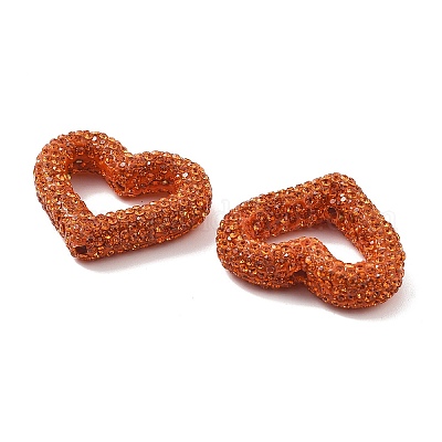 Бусины из полимерной глины в форме сердца со стразами CLAY-NH0001-09A-11-1