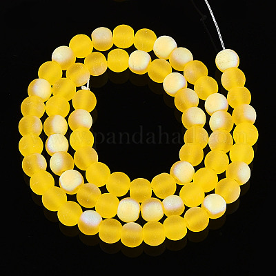 Матовые прозрачные стеклянные бусины GLAA-T032-T6mm-MBB11-1