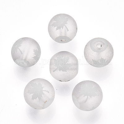 Осенняя тема гальваника прозрачные стеклянные бусины EGLA-S178-01-01G-1