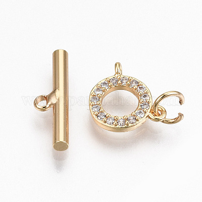 Застежки-переключатели из прозрачной латуни с кубическим цирконием KK-N231-215-NF-1