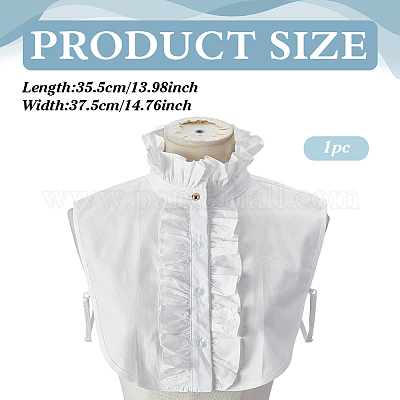 Съемные полиэстеровые женские рубашки с накладными воротниками AJEW-WH0314-867-1