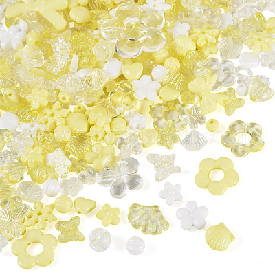 100 г прозрачных и непрозрачных акриловых бусин TACR-TA0001-57F-1