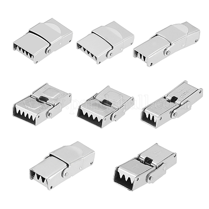 UNICRAFTALE 8 Sets 4 Sizes Clasps For Stainless Watch Bands 304 Stainless Steel Watch Band Clasps Rectangle Watch Bands Buckle Clasps Buckle For Bracelet Watch Jewelry Making STAS-UN0031-24-1