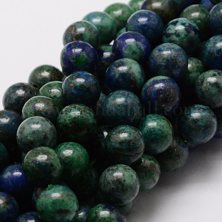 Natural Chrysocolla and Lapis Lazuli Beads Strands G-E329-10mm-42-1