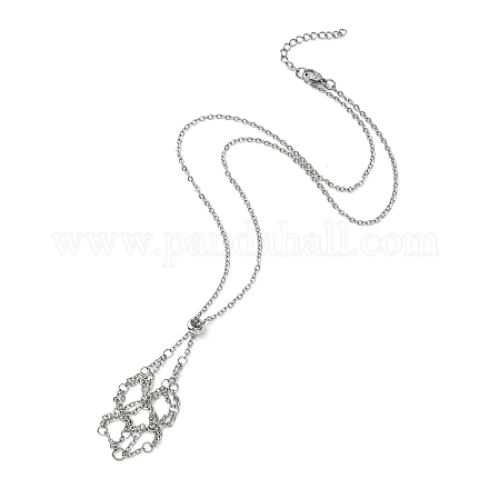 304 chaine câble inox pochette macramé support pierre vide pour fabrication colliers pendentifs NJEW-TA00084-01-1