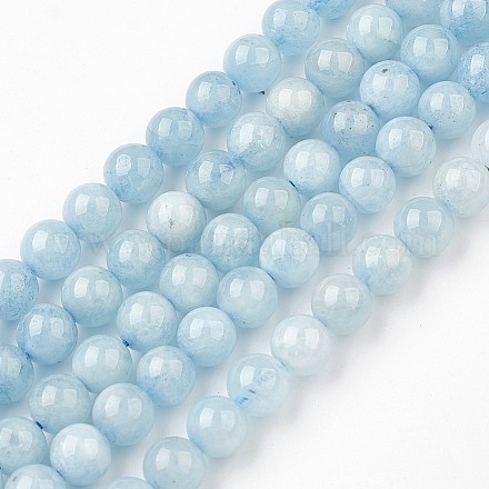 Chapelets de perles en aigue-marine naturelle G-G945-02-6mm-1