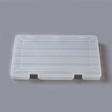 プラスチックビーズ収納ケース  5のコンパートメント  長方形  透明  36x25x3.5cmコンパートメント：35.3x4.7センチメートル。 5コンパートメント/箱 CON-F005-12-1
