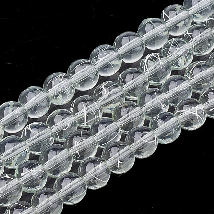 Banco de estirar transparentes abalorios de vidrio hebras GLAD-Q012-6mm-04-1