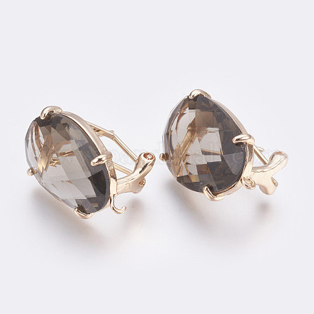 Faceted Glass Stud Earring Findings GLAA-F084-D08-1