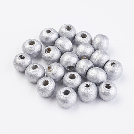 Perles en bois peintes par pulvérisation X-WOOD-Q030-82S-1