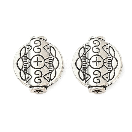 Сплавочные овальные бусины тибетского стиля  TIBEB-L008-04AS-1