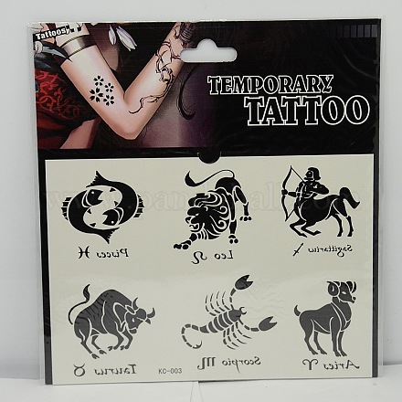 Cooler Körper Kunst gemischte Konstellation / Sternzeichen Formen abnehmbare gefälschte temporäre Tattoos Papier Aufkleber AJEW-O006-12-1