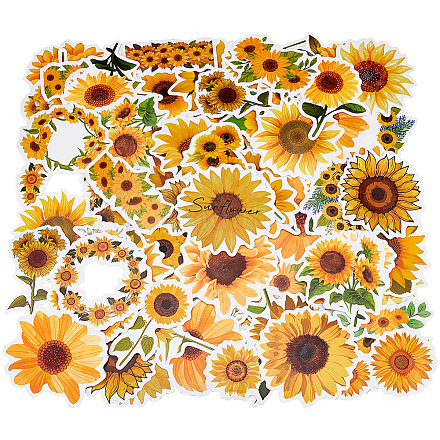 PH PandaHall 100pcs Sunflower Stickers DIY-PH0009-67-1