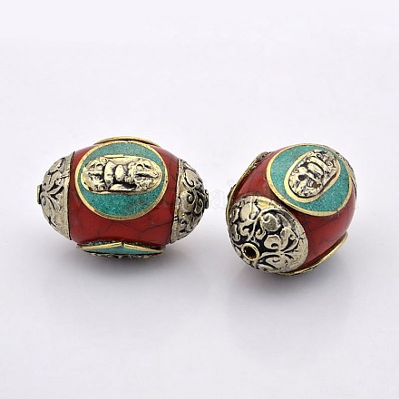 Handmade Tibetan Style Beads TIBEB-G001-2A-1