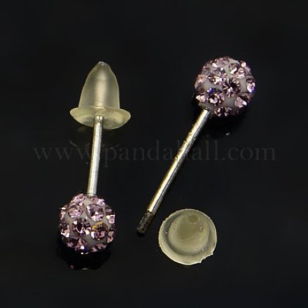 Valentines Day Gift Round Austrian Crystal Ball Stud Earrings SWARJ-J044-18-1