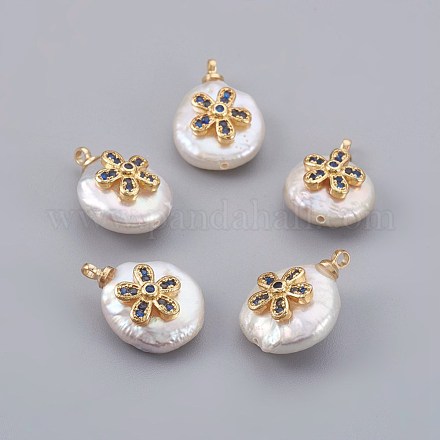 Natural Cultured Freshwater Pearl Pendants PEAR-F008-25G-02-1