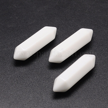 Faceted Bullet Opaque Glass Point Beads for Wire Wrapped Pendants Making G-K003-30mm-07-1