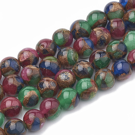 Cordes de perles de calcédoine naturelles G-S333-8mm-014B-1
