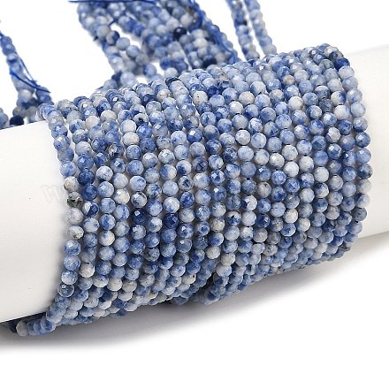 Натуральное синее пятно нитки из бисера яшмы G-A252-A02-02-1
