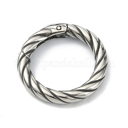 Tibetan Style 316 Surgical Stainless Steel Spring Gate Rings STAS-E191-04AS-02-1