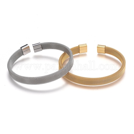 Unisexe 304 bracelets en maille d'acier inoxydable BJEW-L643-15-1