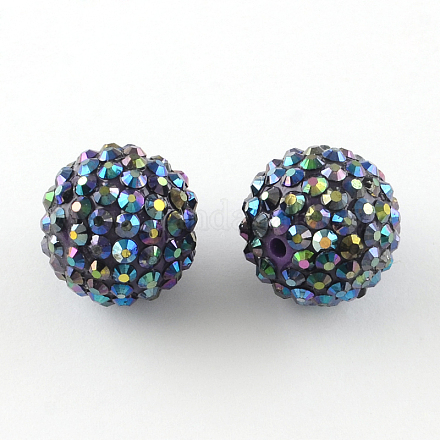 Perles de strass en résine de couleur AB RESI-S315-12x14-03-1