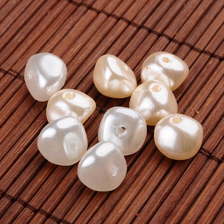 Nuggets Round Imitation Pearl Acrylic Beads OACR-L004-4101-1