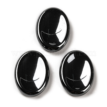 Natural Black Stone Oval Worry Stone G-R487-01J-1