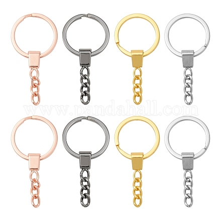 12pcs 4 Farben Eisen geteilte Schlüsselringe IFIN-FS0001-09-1