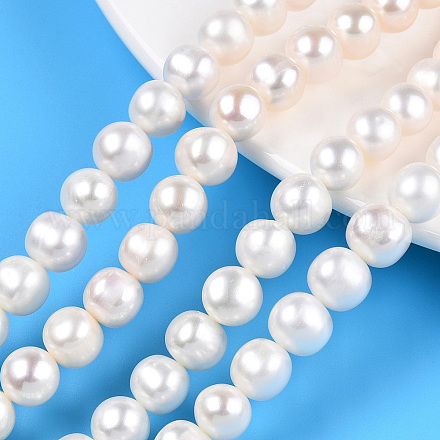 Fili di perle di perle d'acqua dolce coltivate naturali PEAR-N013-08E-1
