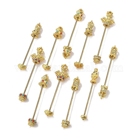 Заготовки для подвесок в форме лотоса из латуни с возможностью крепления бусинами FIND-H009-01MG-1