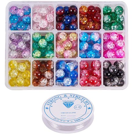 Spray Painted Crackle Glass Beads CCG-PH0002-11-1