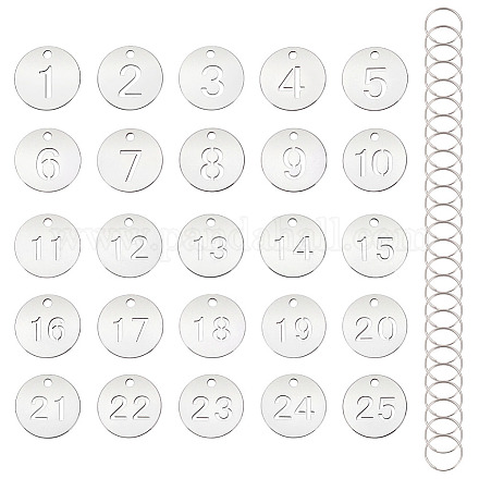 1 шт. плоские круглые с подвесками из нержавеющей стали № 25 STAS-ME0002-84-1
